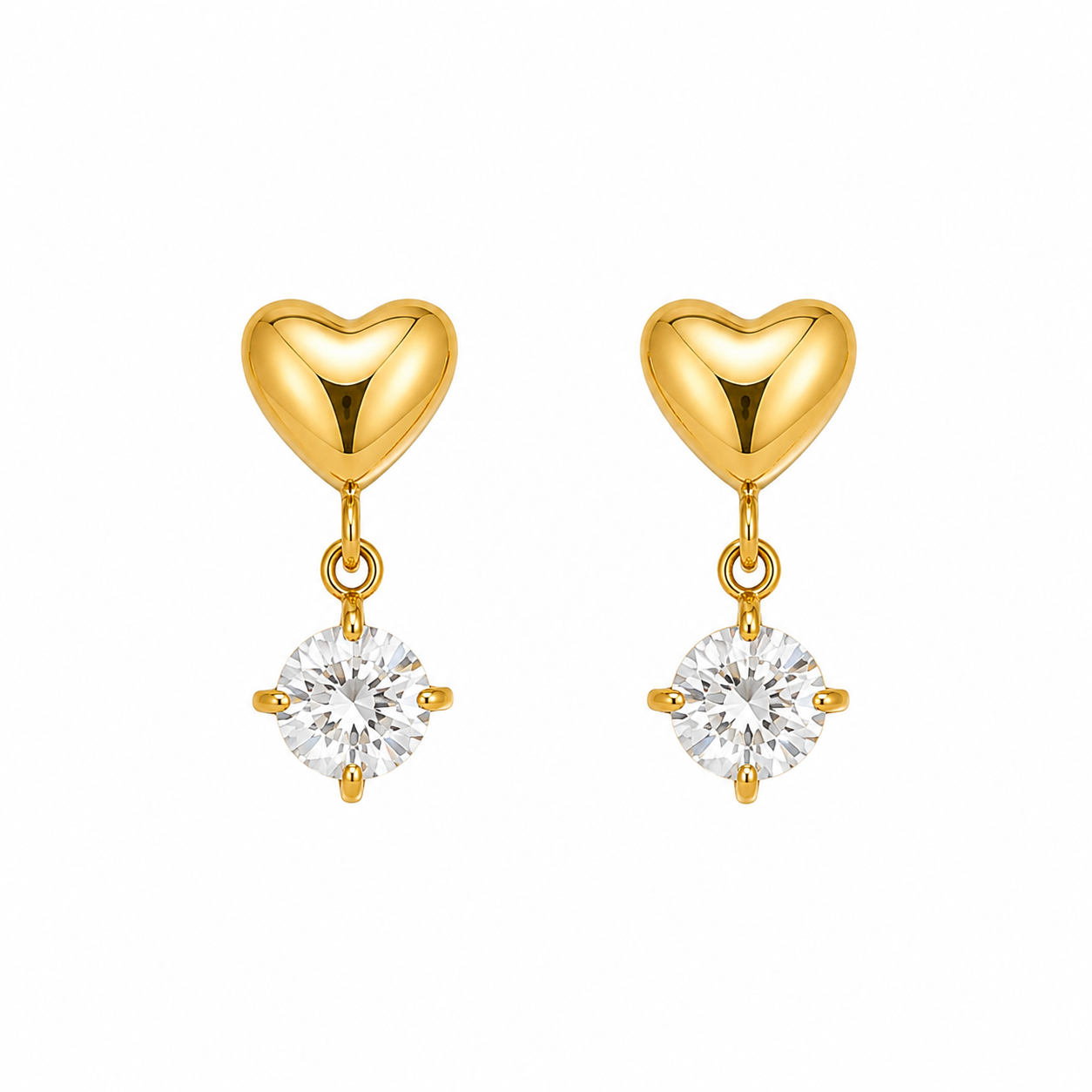 Heart Drop Studs Gold💧