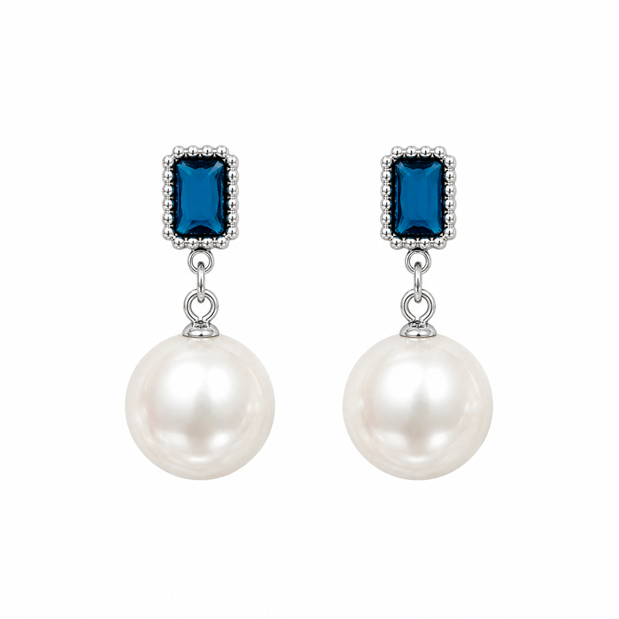 Valencia Pearl Earrings Silver💧