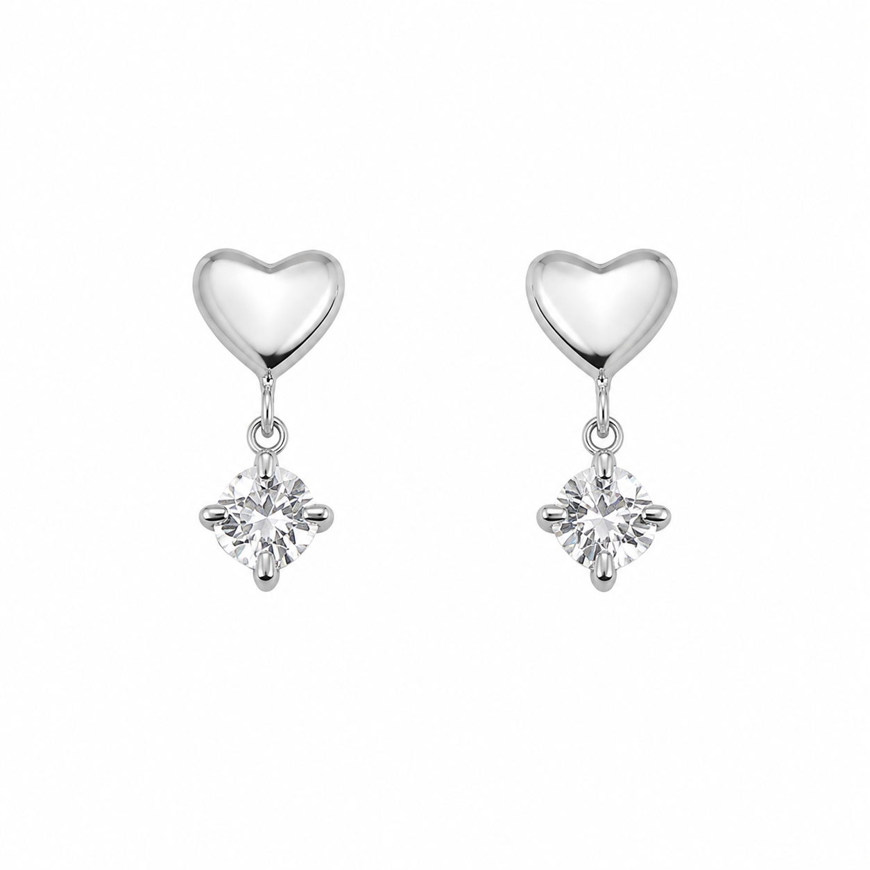 Heart Drop Studs Silver💧