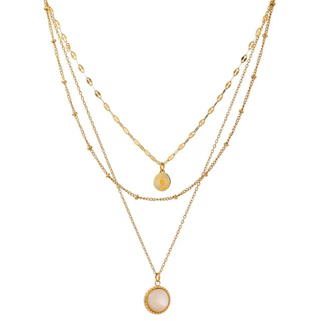 Malika Triple Necklace Gold💧