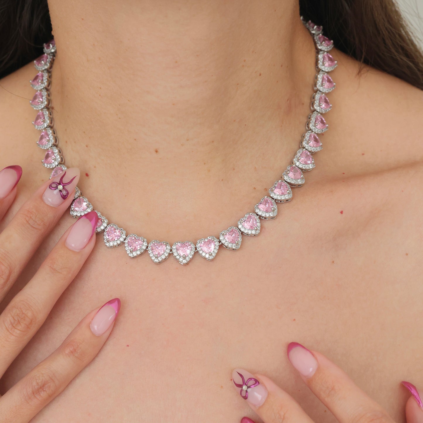 Pink Hearts Necklace - Luxury Edition