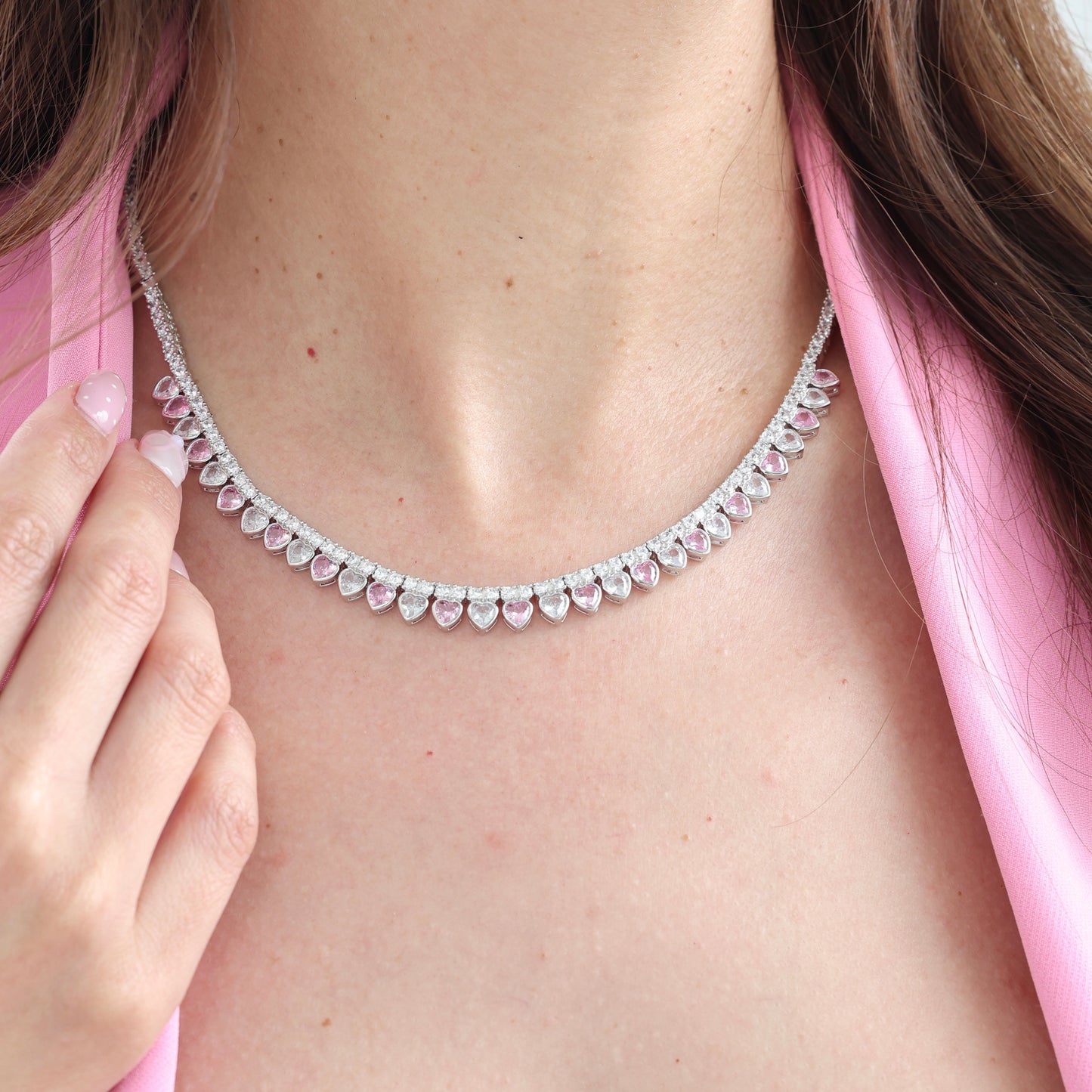 Mia Hearts Necklace Silver - Luxury Edition