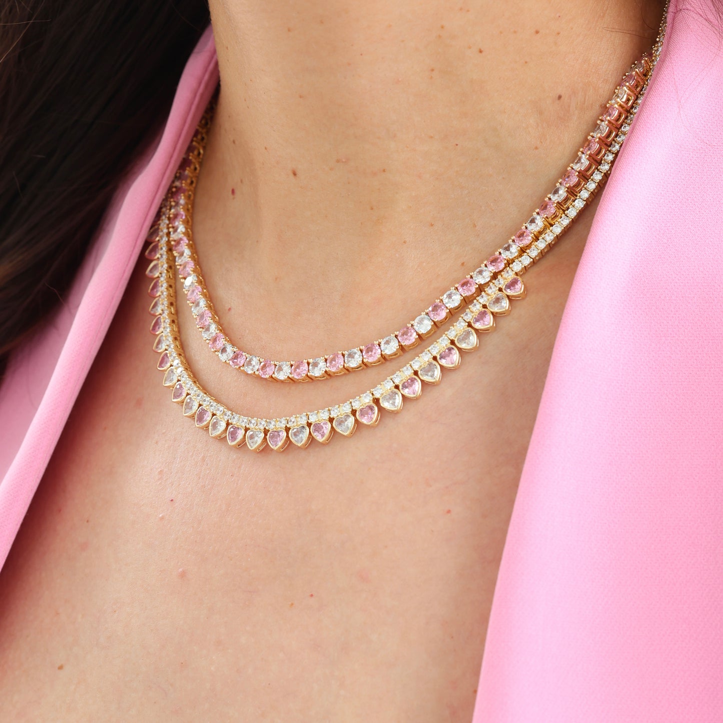 Maia Tennis Necklace Gold - Luxury Edition