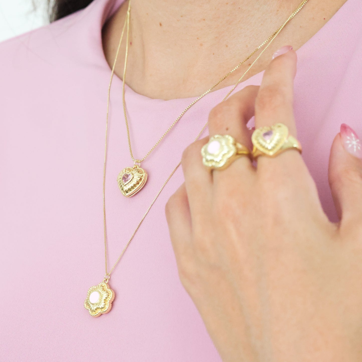 Locket Love Necklace Pink