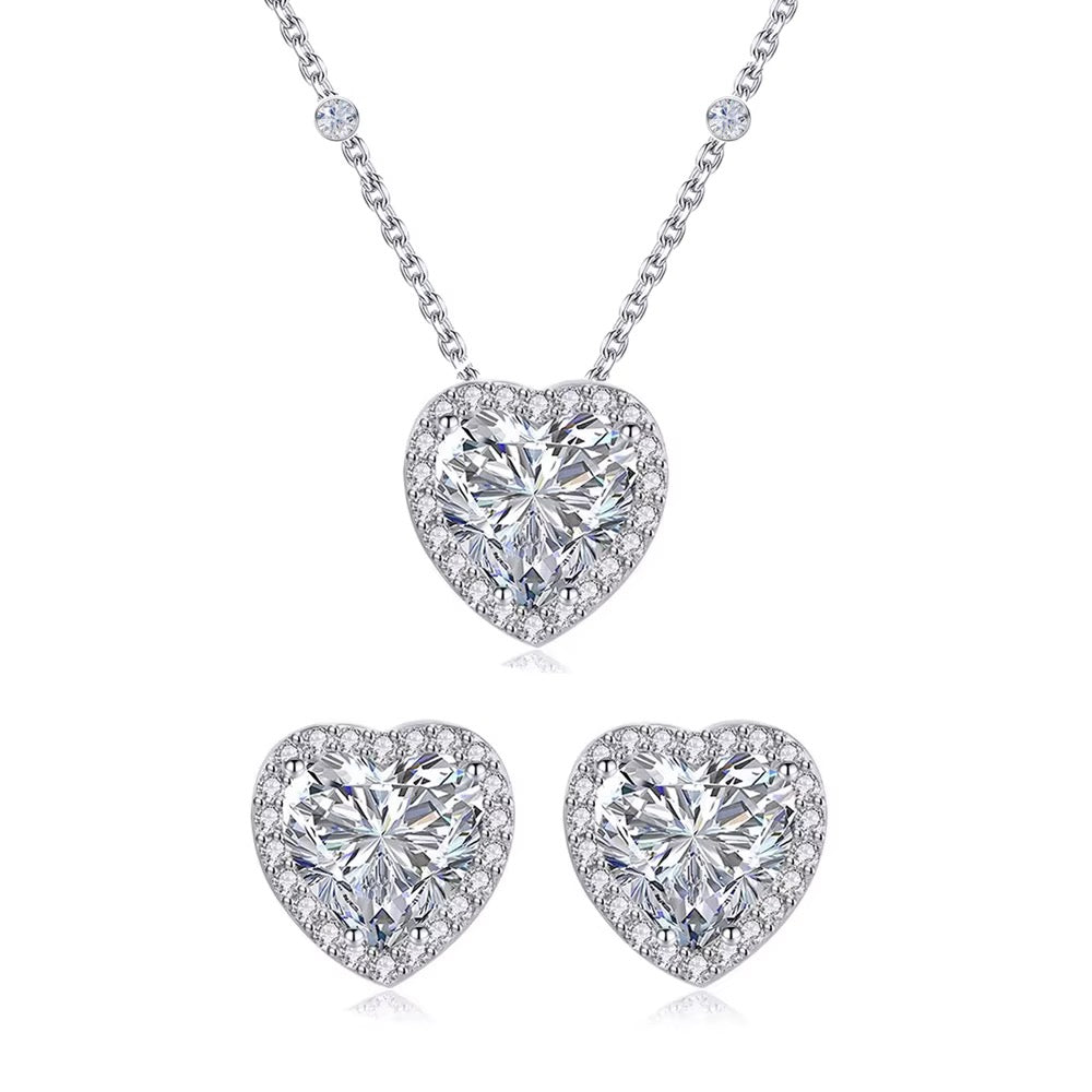 White Heart Set - S925