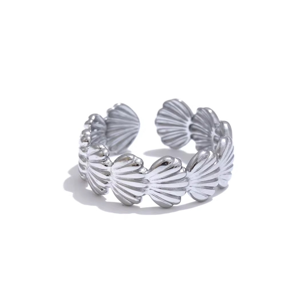 Shell Band Ring Silver💧