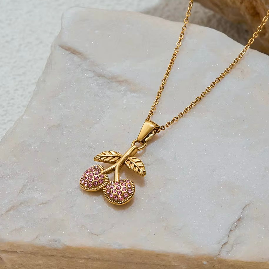 Pink Cherry Necklace💧