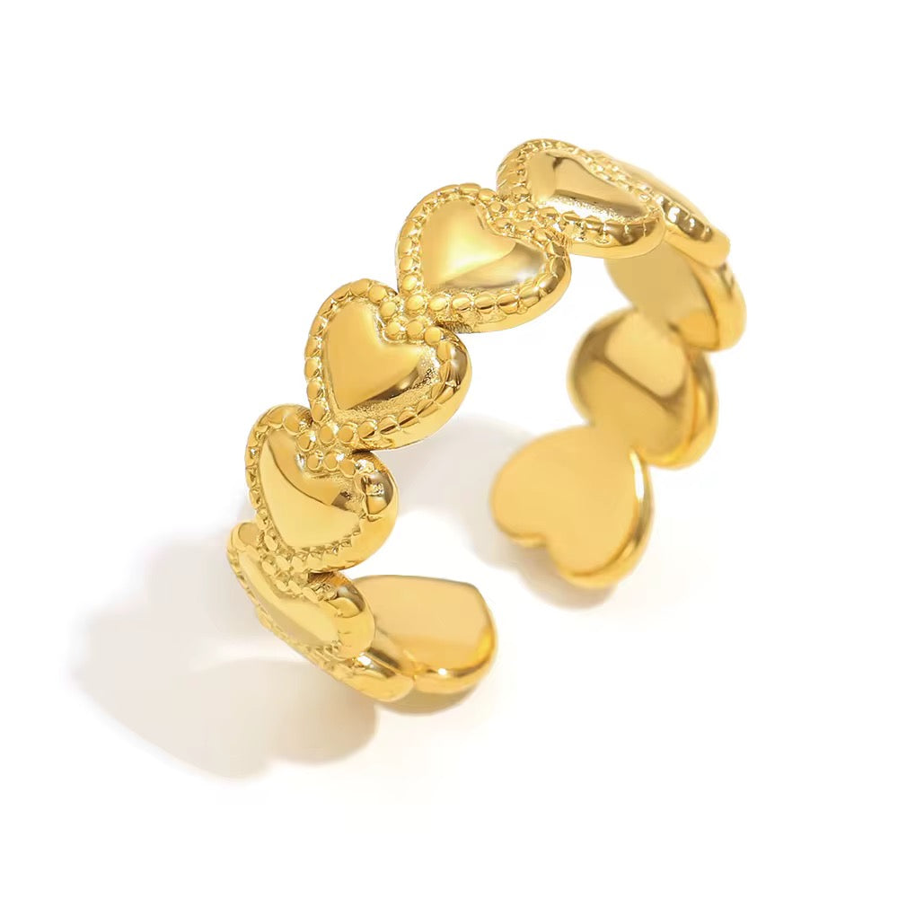 Ali Hearts Ring Gold💧