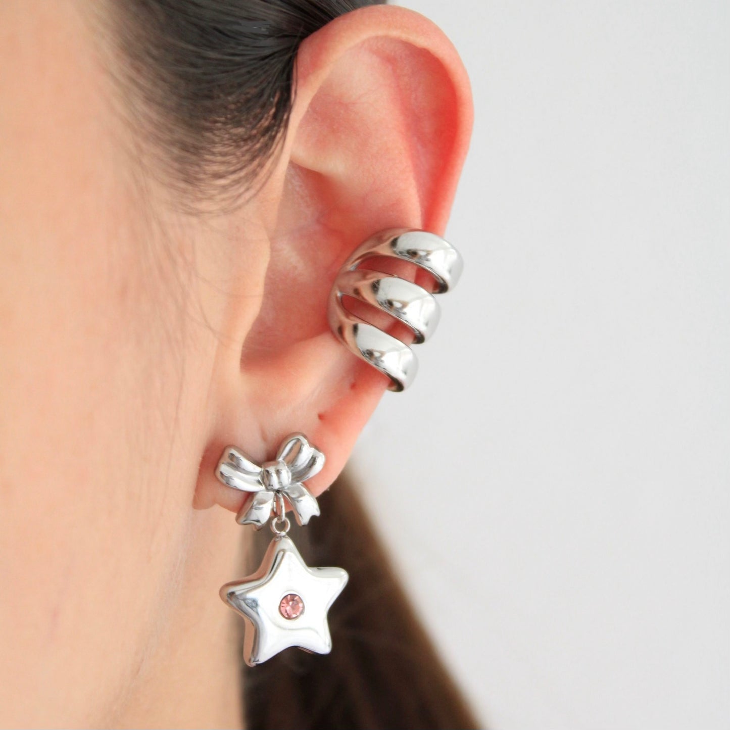 Triple Line Ear Cuff Silver💧