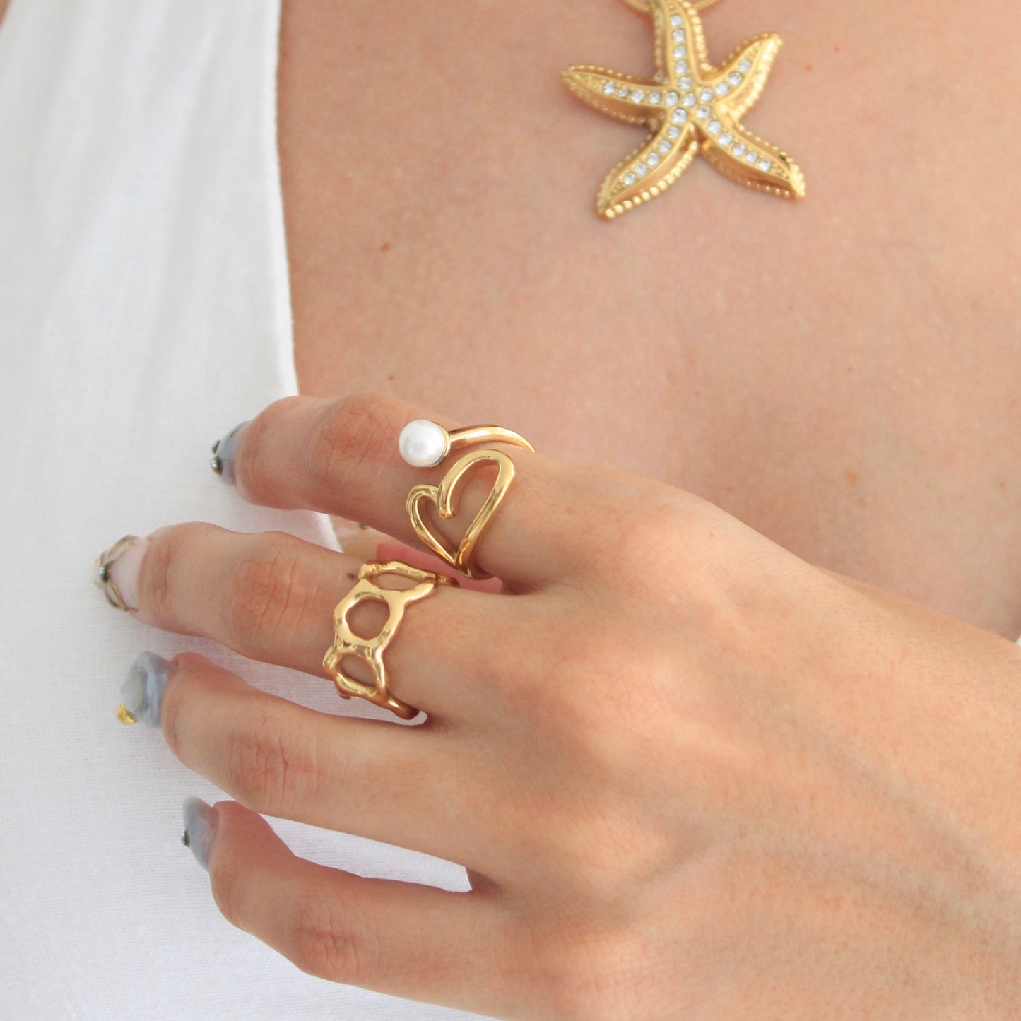 Honeycomb Ring Gold💧