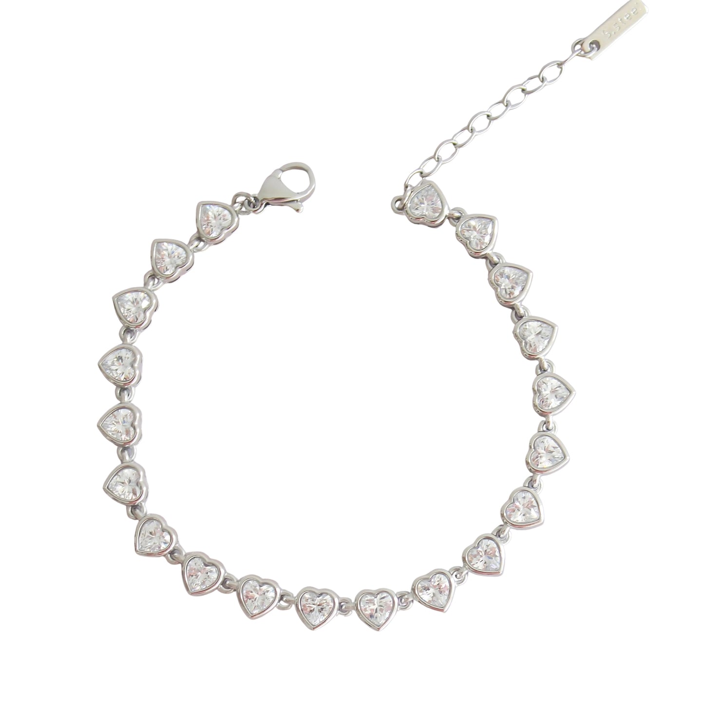 Kelly Hearts Bracelet Silver💧