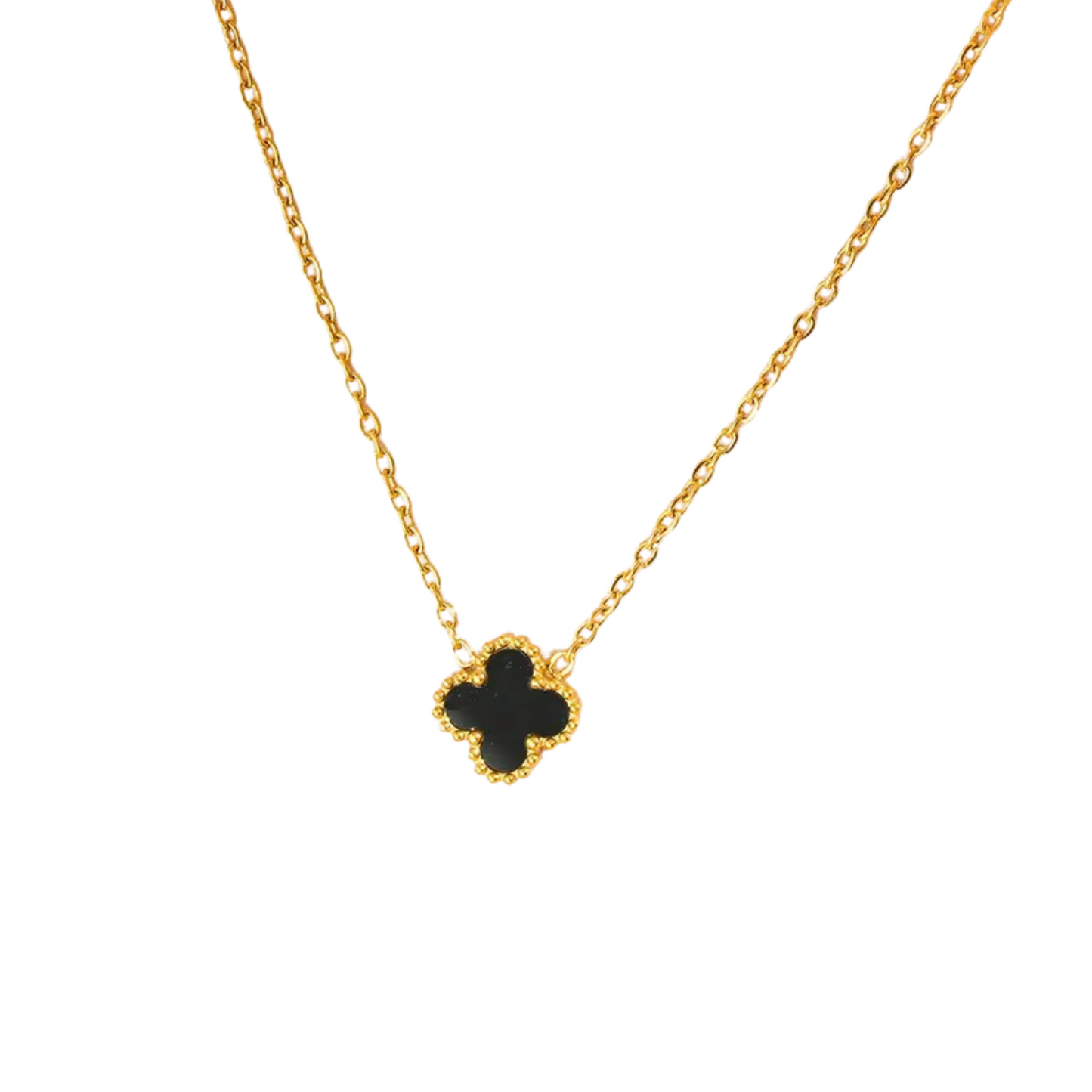 Black Mini Clover Necklace💧
