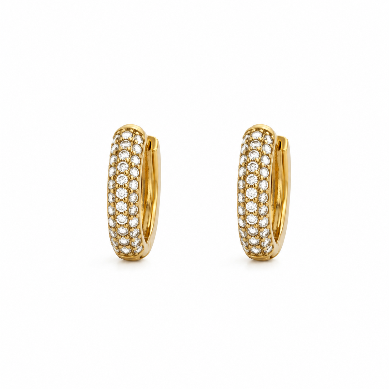 Classic Pave Huggies Gold💧