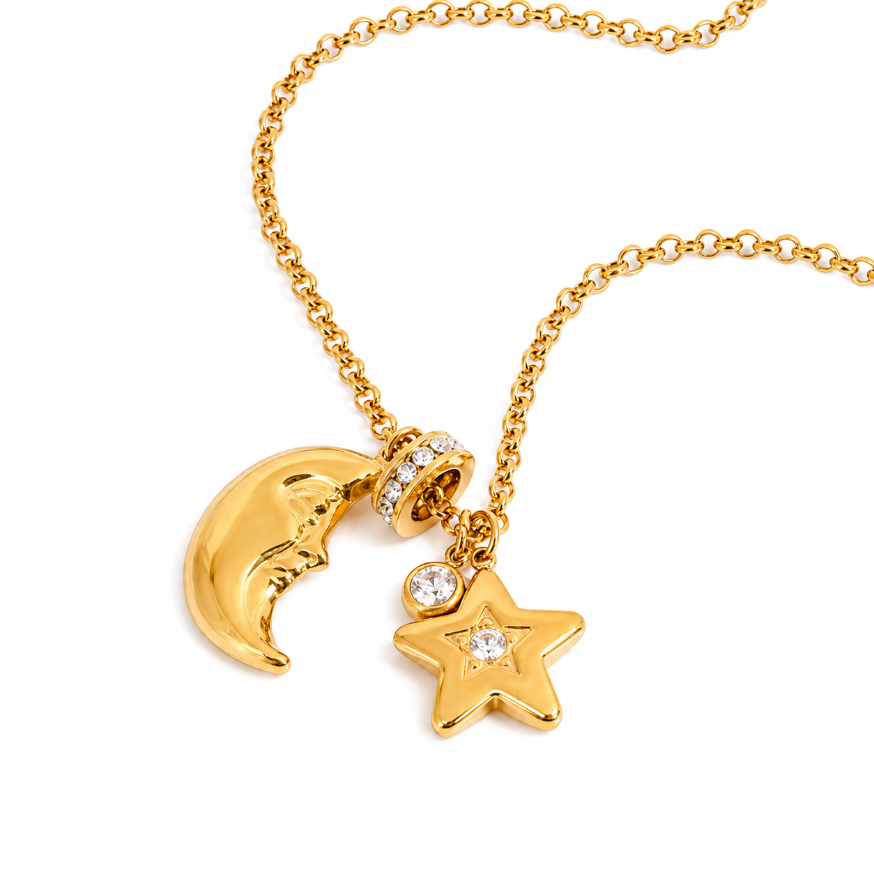 Moon and Star Necklace💧