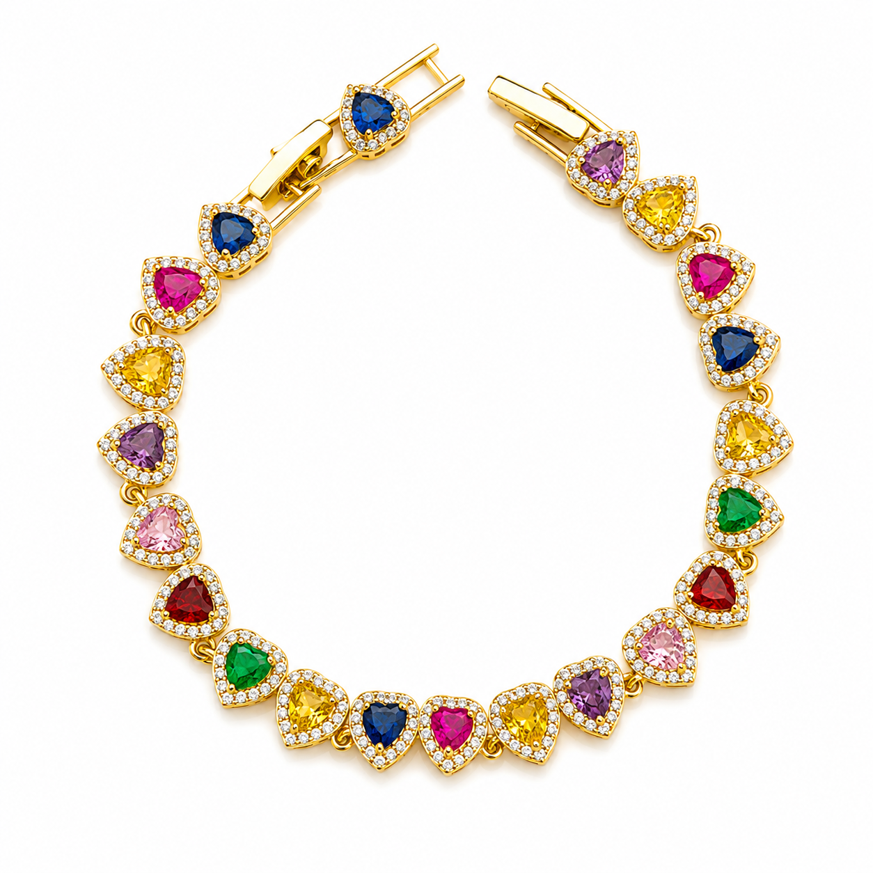 Rainbow Elena Hearts Bracelet