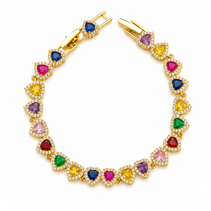 Rainbow Elena Hearts Bracelet