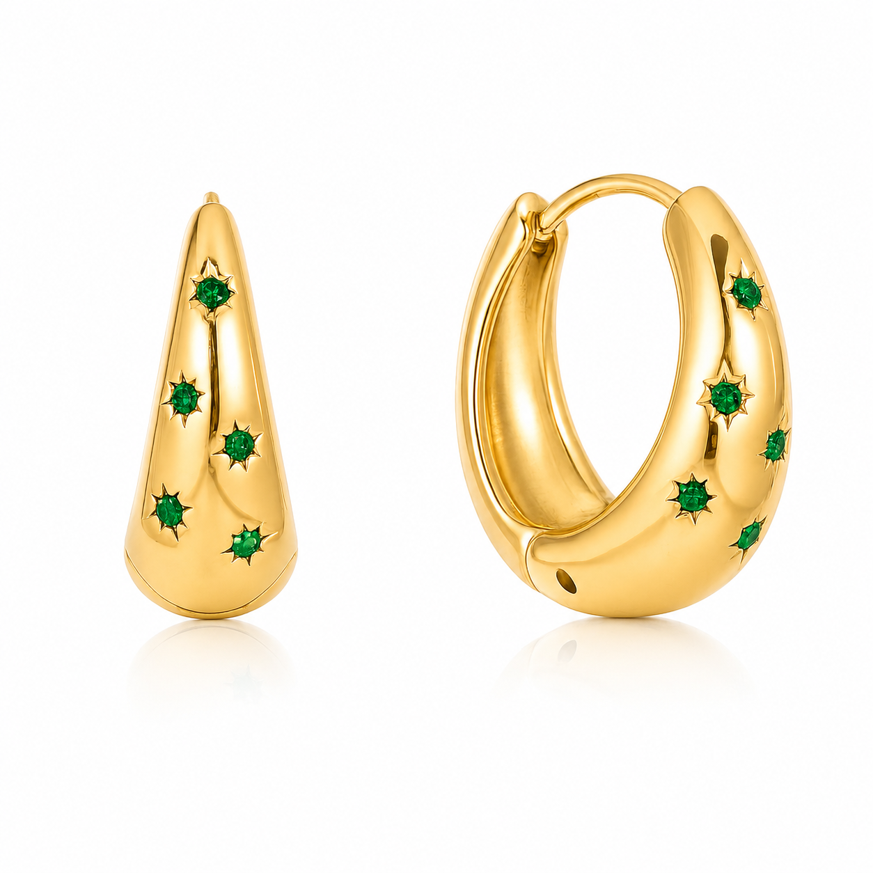 Aritza Green Sparkle Hoops💧