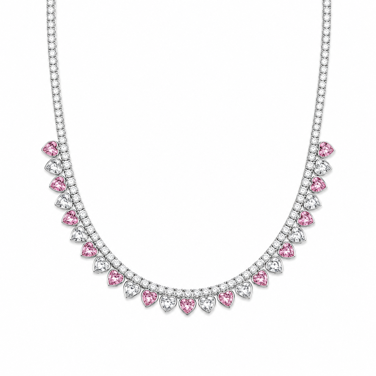 Mia Hearts Necklace Silver - Luxury Edition