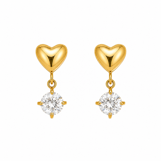 Heart Drop Studs Gold💧