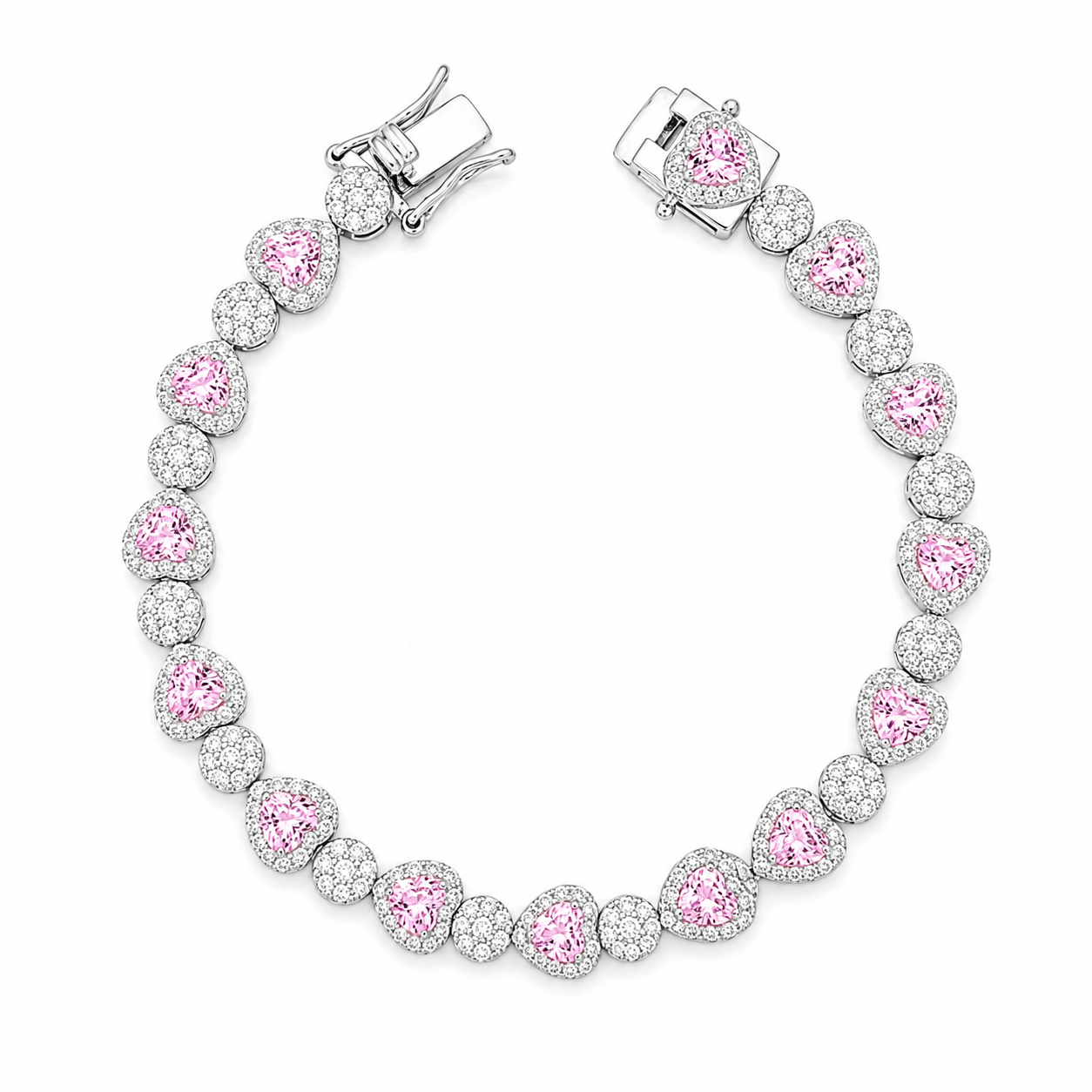 Ruby Hearts Bracelet Silver - Luxury Edition