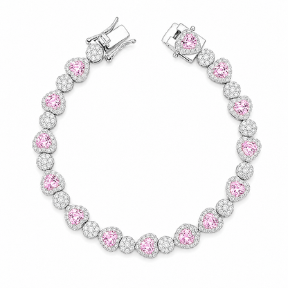 Ruby Hearts Bracelet Silver - Luxury Edition