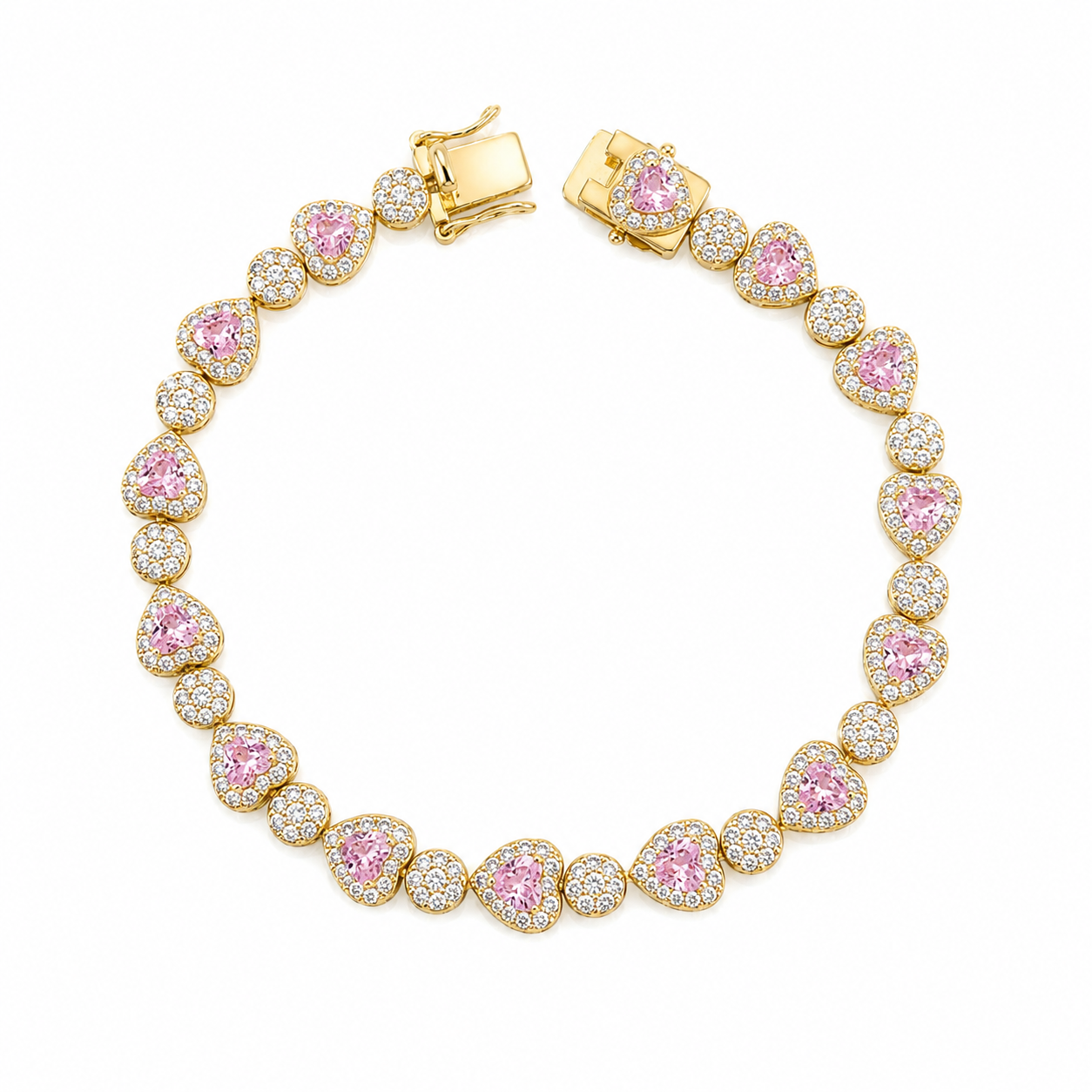 Ruby Hearts Bracelet Gold - Luxury Edition