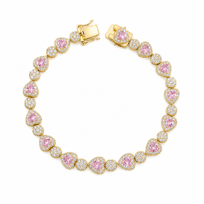 Ruby Hearts Bracelet Gold - Luxury Edition
