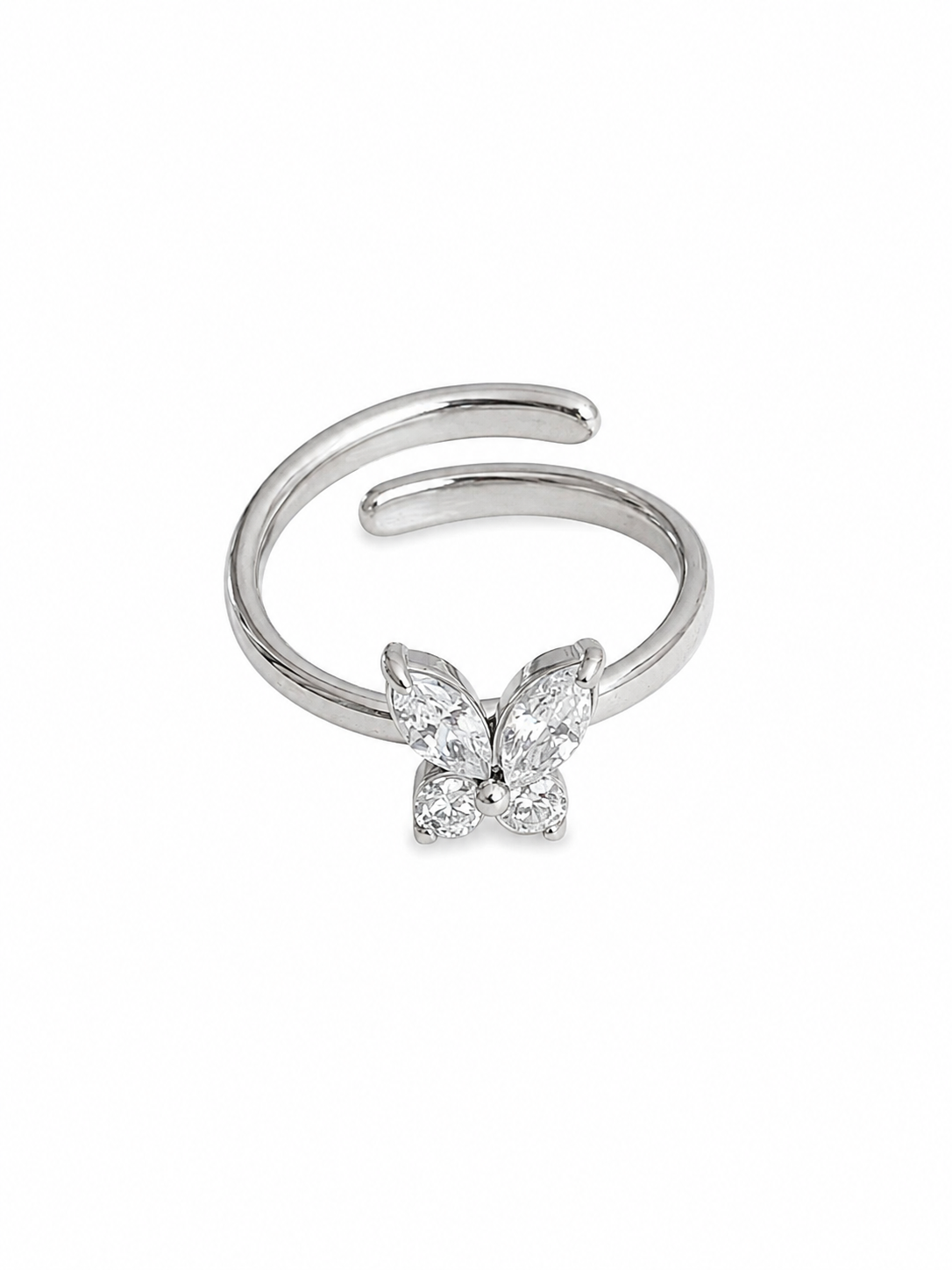 Dainty Butterfly Ring Silver💧