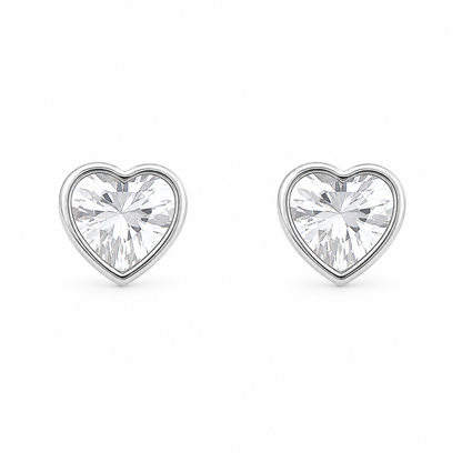 Mini Heart Studs Silver💧