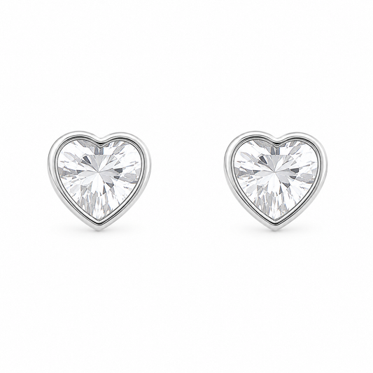 Mini Heart Studs Silver💧