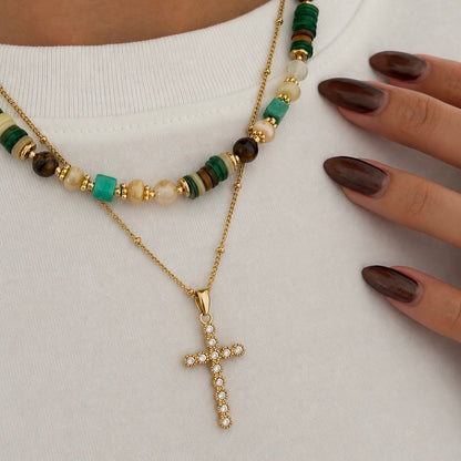 Classic Cross Necklace Gold💧