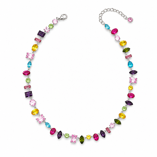 Rainbow Sparkle Necklace Silver