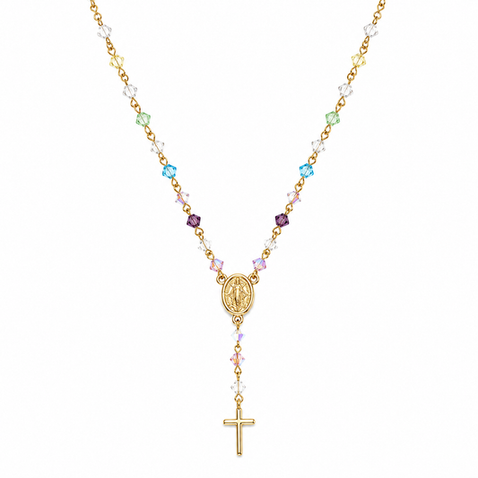 Rainbow Rosary Necklace