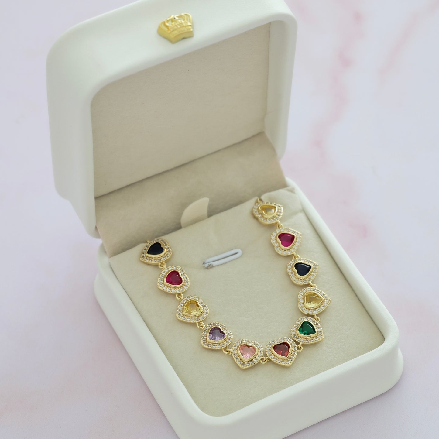 Emily Rainbow Hearts Bracelet