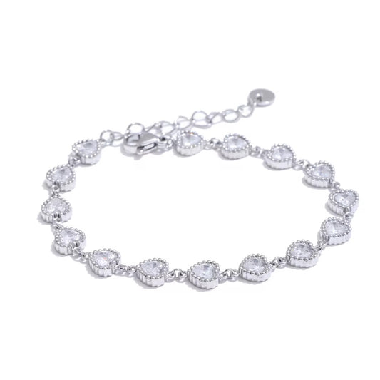 Ava Hearts Bracelet Silver💧