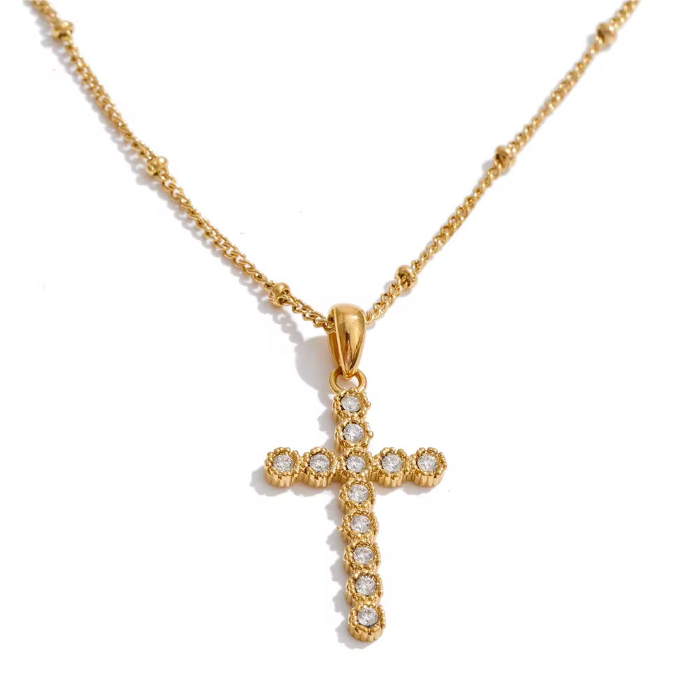 Classic Cross Necklace Gold💧