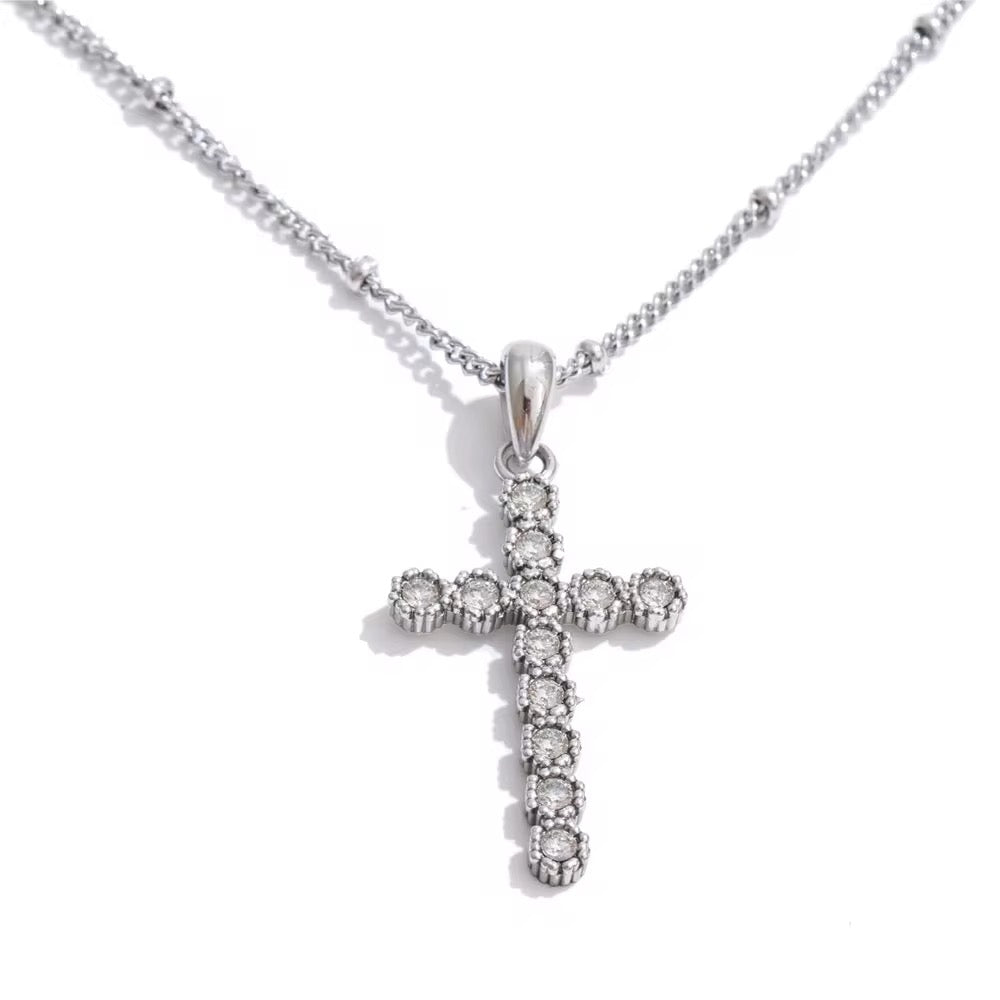 Classic Cross Necklace Silver💧