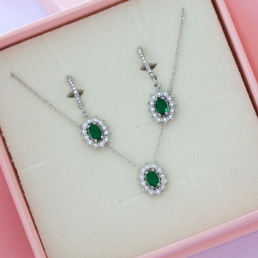 Green Amour Set Silver💧