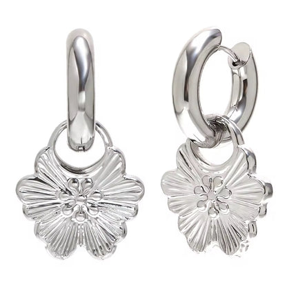 Hibiscus Hoops Silver💧