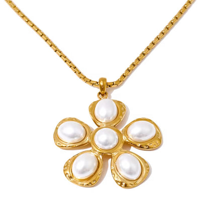 Big Flower Necklace Gold💧