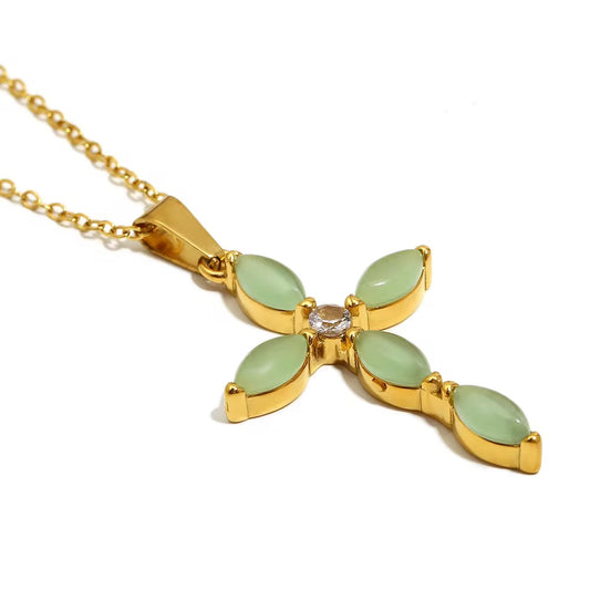 Green Cross Necklace💧