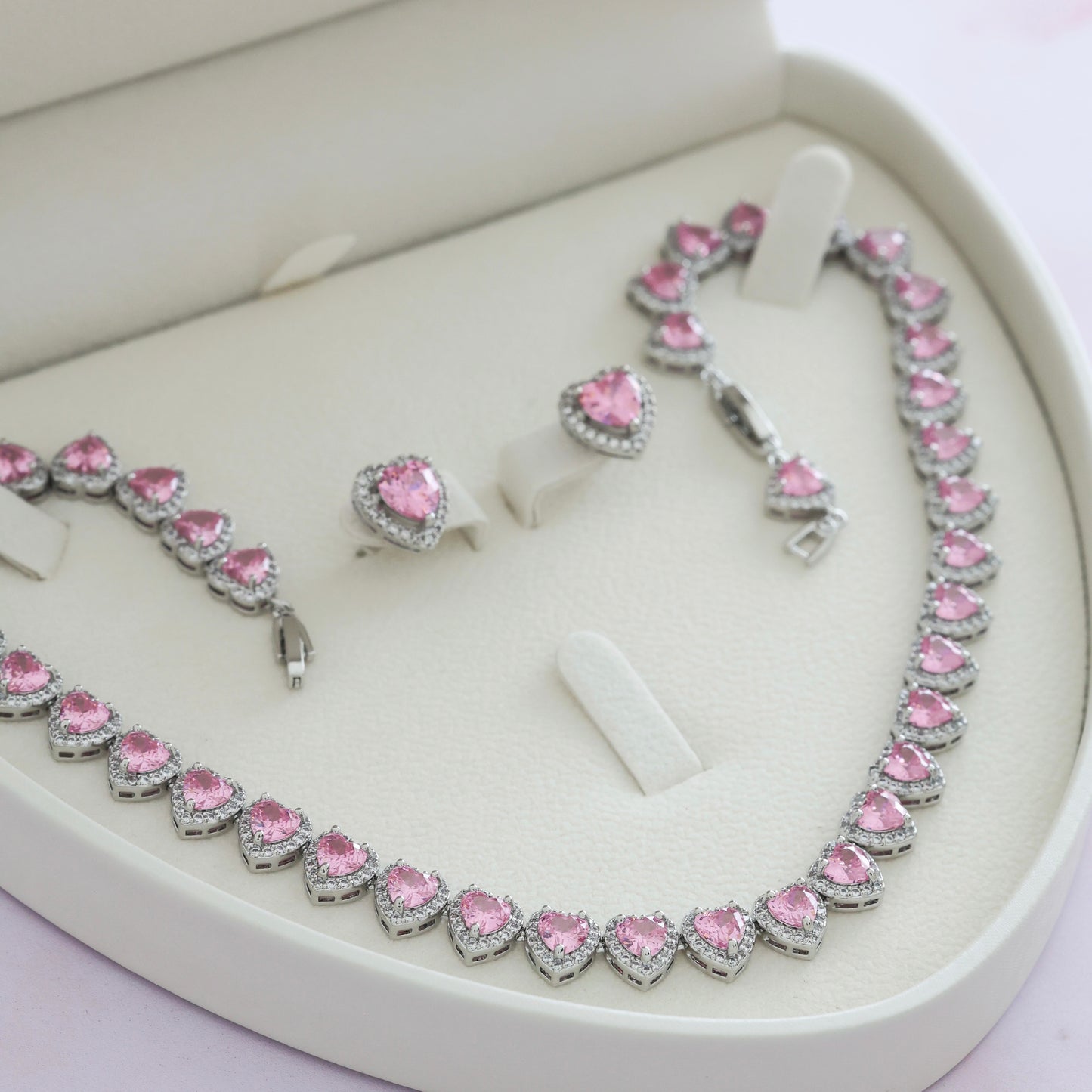 Pink Hearts Necklace - Luxury Edition