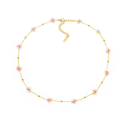 Pink Daisy Necklace💧