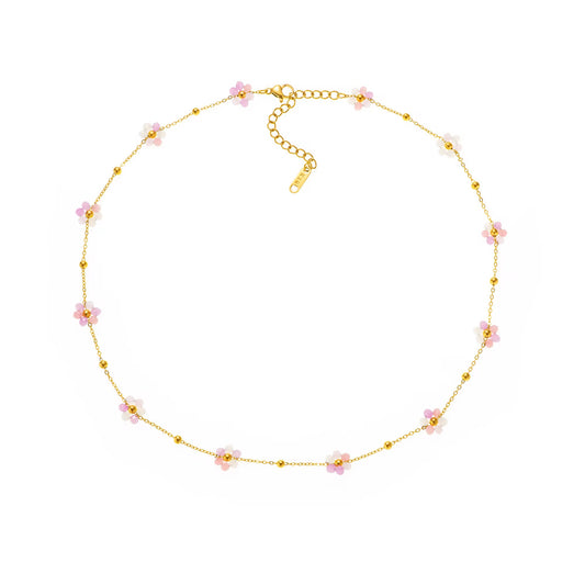 Pink Daisy Necklace💧
