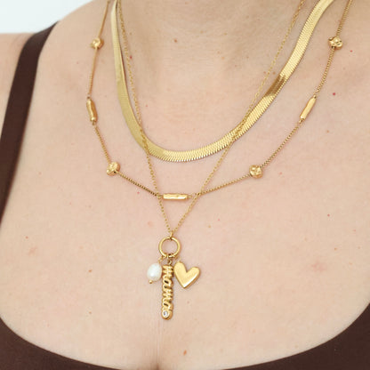 Mamá Pearl and Heart Necklace💧