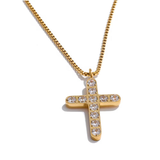Classic Cross Necklace Gold💧