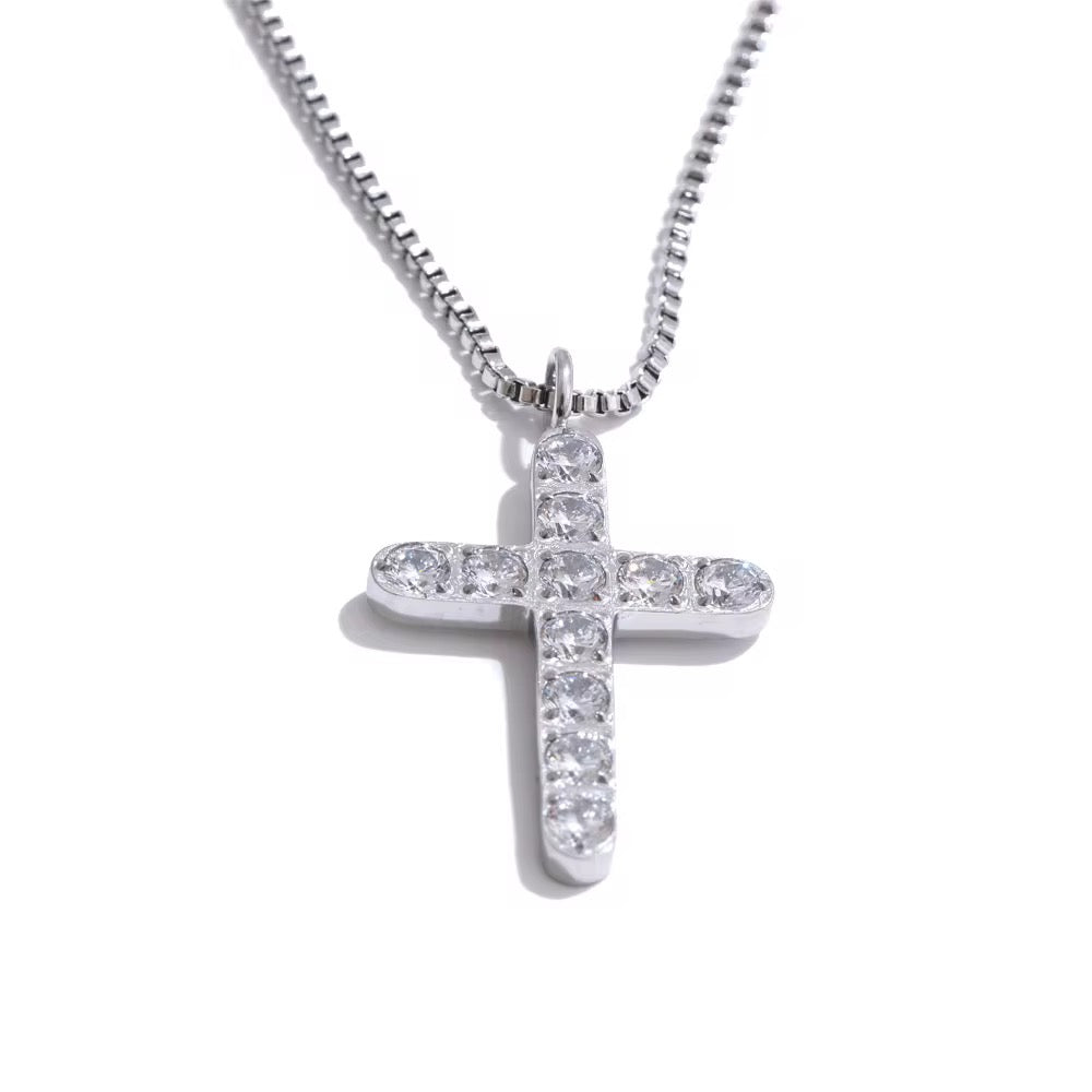 Classic Cross Necklace Silver💧