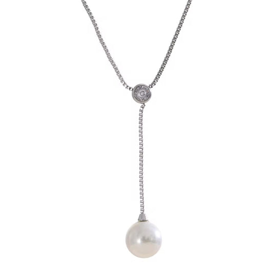 Adina Pearl Necklace Silver💧