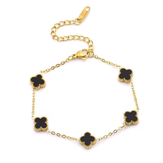 Black Mini Clover Bracelet💧