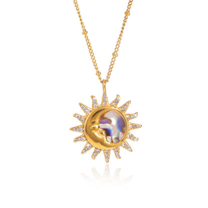 Abalone Moon & Sun Necklace💧